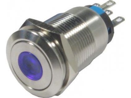 Tlačítko OFF-(ON) LA19-AJS 250V/5A, modré prosvětlení 12V