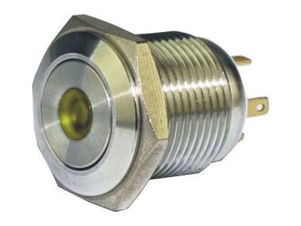 Tlačítko OFF-(ON) GQ16F-10DM 250V/3A, žluté prosvětlení 12V