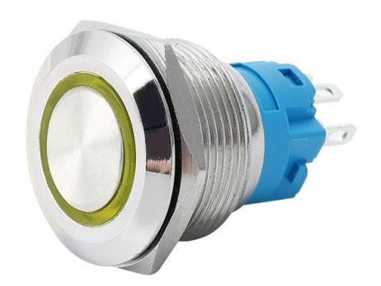 Tlačítko OFF-(ON) 22mm 250V/5A, žluté prosvětlení 12-24V