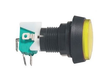 Tlačítko PBS-32, ON-(ON) 1p.250V/10A žluté, prosvětlené