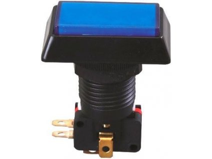 Tlačítko PBS-34, ON-(ON) 1p.250V/10A modré, prosvětlené