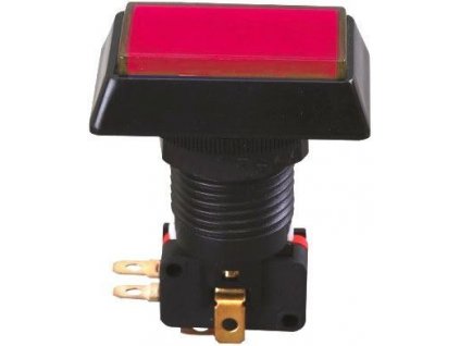 Tlačítko PBS-34, ON-(ON) 1p.250V/10A červené, prosvětlené