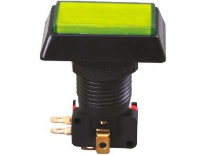 Tlačítko PBS-34, ON-(ON) 1p.250V/10A žluté, prosvětlené