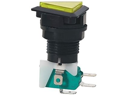 Tlačítko PBS-33, ON-(ON) 1p.250V/10A žluté, prosvětlené