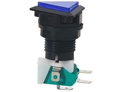 Tlačítko PBS-33, ON-(ON) 1p.250V/10A modré, prosvětlené