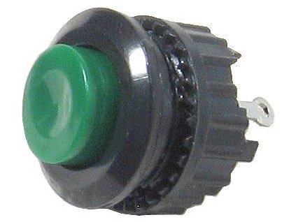 Tlačítko DS-501, ON-(OFF) 125V/1A zelené rozpínací