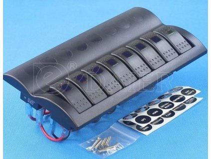 Panel PN-AF8 s 8 vypínači a pojistkami