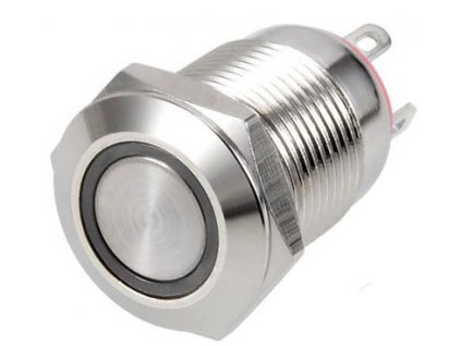 Tlačítko OFF-(ON) 250V/2A, bílé, prosvětlení 12-24V