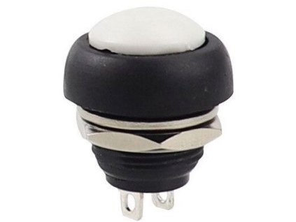 Tlačítko PBS-33B, OFF-(ON) 1pol.250V/1A plastové bílé