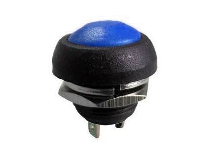 Tlačítko PBS-33B, OFF-(ON) 1pol.250V/1A plastové modré