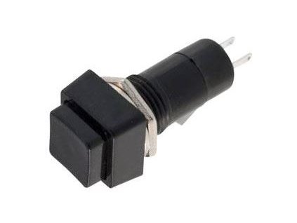 Tlačítko PBS-12B, OFF-(ON) 1pol.250V/1A černé