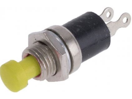 Tlačítko PBS-10B, OFF-(ON) 1pol.250V/0,5A žluté