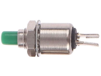 Tlačítko DS-402, OFF-(ON) 1pol.125V/0,5A zelené