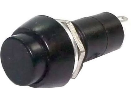 Vypínač stiskací PBS-11A, OFF-ON 1pol.250V/1A černý