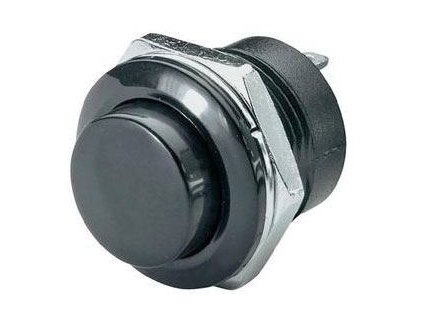 Tlačítko R13-507 OFF-(ON) 250V/3A do otvoru 16mm černé