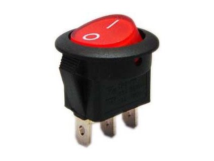 Přepínač kolébkový RS102-8C, ON-ON 1pol.červený 250V/6A