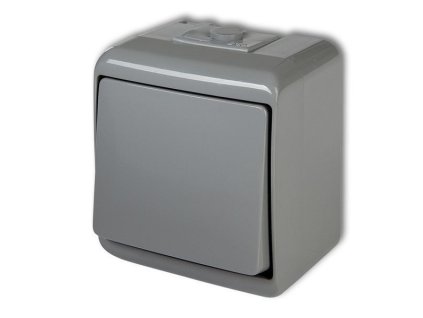 Vypínač č.1 nástěnný, IP54, šedý, Karlik