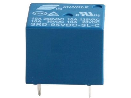 Relé Songle SRD-05VDC-SL-C 5V, přepínací kontakt 250VAC/10A