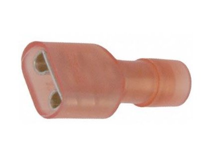 Faston-zdíř.6,3mm červ.kab.0,75-1,3mm2 plná izol.