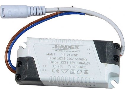 Zdroj-LED driver 18-24W, 230V/54-72V/300mA pro podhled.světla M121-125