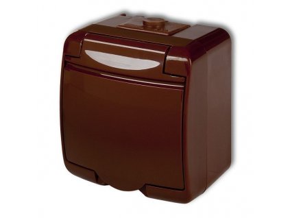 Zásuvka 250V/16A IP54, hnědá, Karlik