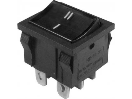 Přepínač kolébkový MRS-202-4, ON-ON 2pol.250V/6A černý