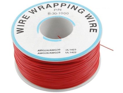 Vodič - drát 0,05mm2 Cu, červený, balení 230m