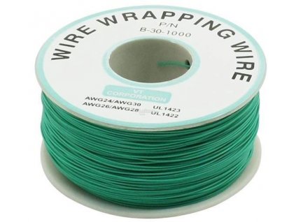 Vodič - drát 0,05mm2 Cu, zelený, balení 230m