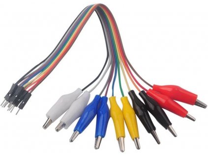 Propojovací vodiče dupont  10pin, l=30cm, samec-krokosvorka