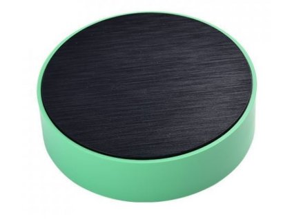 Krabička plastová kruhová, 100x32mm, černá/zelená ABS