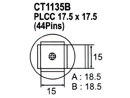 Nástavec na vyfoukávačku PLCC 44pin 15x15mm