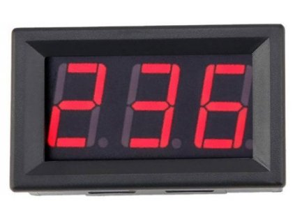 Voltmetr panelový LED červený,  70-500VAC, 2 vývody