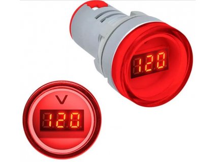 Voltmetr panelový AD16-22DSV, MP 60-500VAC, červený