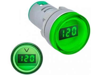Voltmetr panelový AD16-22DSV, MP 60-500VAC, zelený