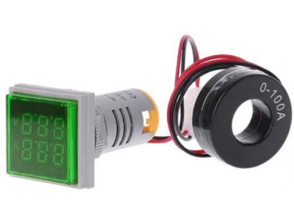 AD16-22FVA, panelový MP 50-500VAC+0-100AAC, zelený