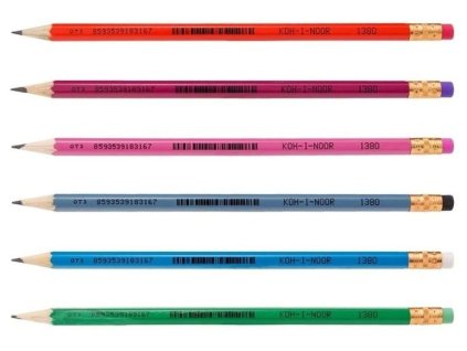 Tužka grafitová Koh-i-noor 1380 HB, střední tvrdost, s gumou