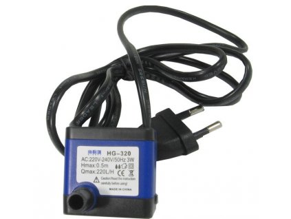 Akvarijní čerpadlo HG-320 220l/hod, 230VAC/50Hz, koncovka EU