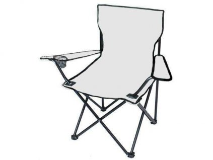 Kempingová židle skládací - rybářské křesílko, barva šedá