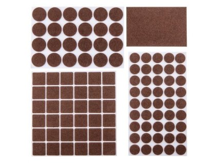 Podložky filcové samolepící, hnědé, 92 ks