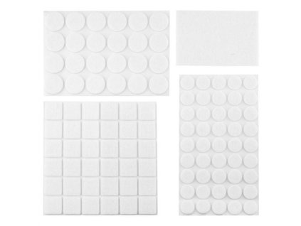 Podložky filcové samolepící, bílé, 92 ks