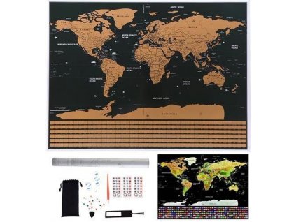 Stírací mapa světa 85x59cm