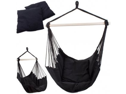 Závěsné houpací křeslo, síť, houpačka, černé