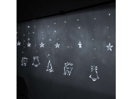 Vánoční  osvětlení se sobem 138LED LIGHT CURTAIN, studená bílá