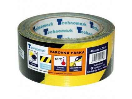 Páska výstražná samolepící PVC, 48 mm x 22 m, černo-žlutá