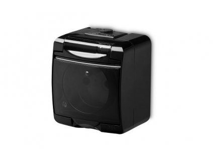 Zásuvka 250V/16A IP54, černá, Karlik