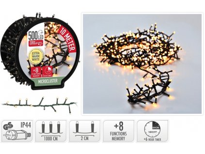 HOMESTYLING Vánoční světelný řetěz teplá bílá 500 LED / 10 m KO-AX8521100