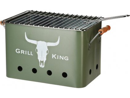 PROGARDEN Přenosný gril na dřevěné uhlí GRILL KING 43 x 20 cm zelená KO-C80901190