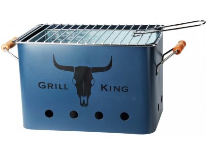 PROGARDEN Přenosný gril na dřevěné uhlí GRILL KING 43 x 20 cm modrá KO-C83000120