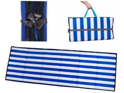 Skládací rohož na kempování, pláž 180 x 66 x 2 cm modrobílá