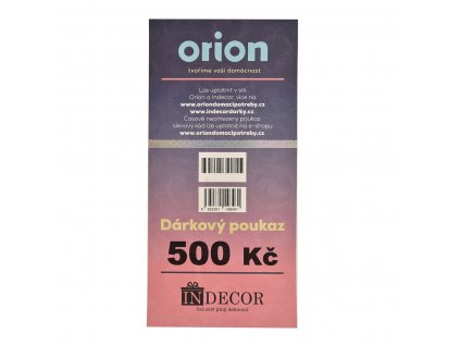 Dárkový poukaz Orion/Indecor 500 Kč